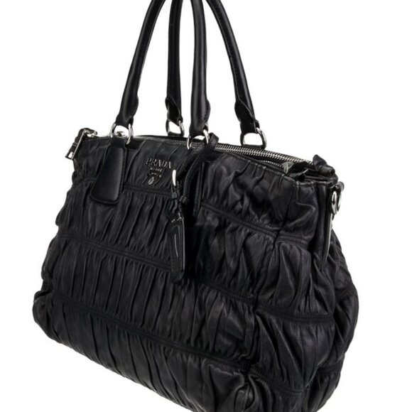 Prada Napa Gaufre Black Shoulder Bag authentic - Picture 13 of 15